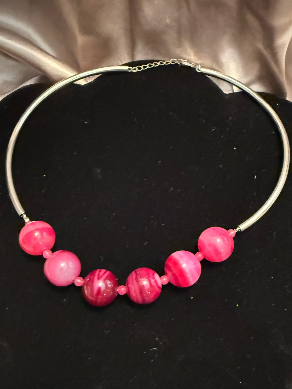 Pink Beaded Y2K style Statement Necklace